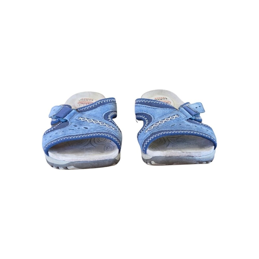 Earth Spirit Comfort Sandals Blue Leather Slides Gelron Cushion 7 - Picture 5 of 15